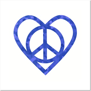 PEACE Sign Symbol Blue Posters and Art